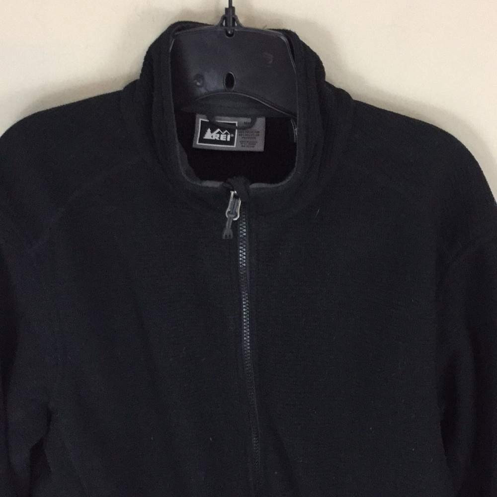 REI Black Full Zip Zip In Polartec Thermal Pro Jacket Size Medium - Picture 2 of 16
